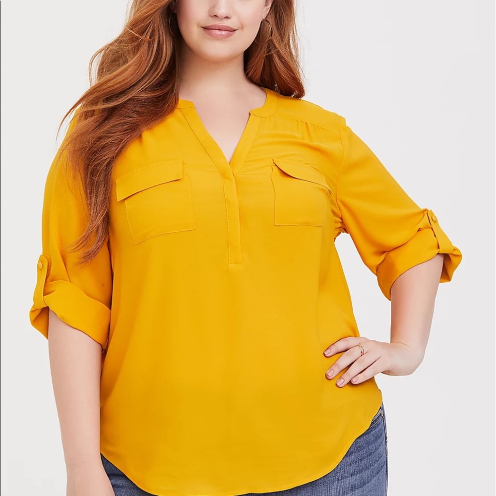 Torrid Harper Yellow Blouse